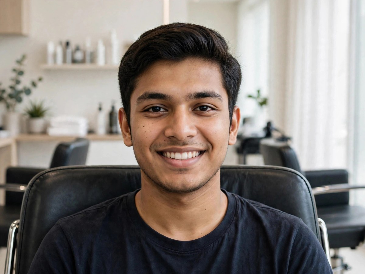 Same man sharp and confident after salon visit